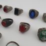 Antique Lot of 15 Bohemian Brass Rings  Assorted Ethnic & Tribal Designs Image 2