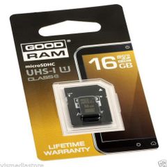 16Gb UHS-1 Class10 80MBs/sec Micro SDHC Memory Card GoodRam Secure Digital + SD adapter LIFETIME WARRANTY!