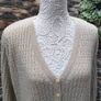 Cream Beige lightweight fine knit cardigan made in Italy Image 2