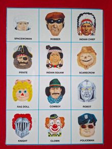 Halloween Hand Held Masks (Laminated)
