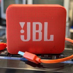 JBL GO 2 Red Portable Bluetooth Speaker-Excellent Condition with Orange Cable