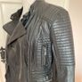 womans black leather jacket Image 5