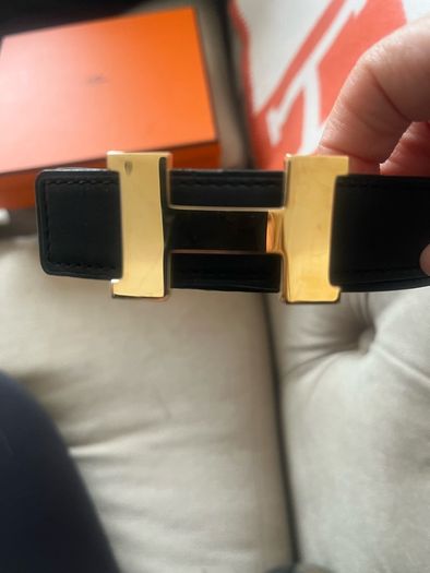 Hermes  rose gold H belt