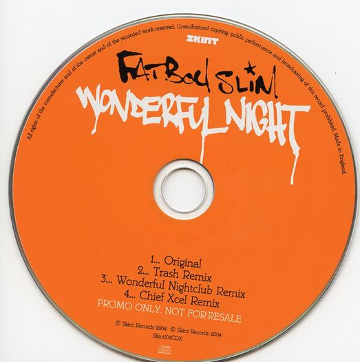 Fatboy Slim "Wonderful Night" CD, Single, Promo