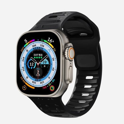 Soft Silicone Strap For Apple Watch Band Ultra 49mm 45mm 41mm 44mm 40mm Sport Watchband Iwatch Series 9 8 7 6 5 4 3 2 Bracelet