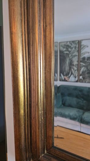 Large Antique Style Gold Bronze Mirror