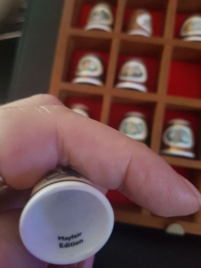 Collection of Owl Thimbles Mayfair Edition wt Stand