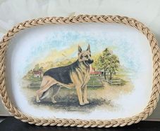 Vintage Retro Wicker Serving Tray