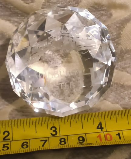 Edinburgh Castle crystal paper weight