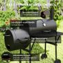 Barbecue Grill Portable Outdoor Charcoal BBQ Grill with Offset Smoker 109 x 60 x 120 cm Black Image 6