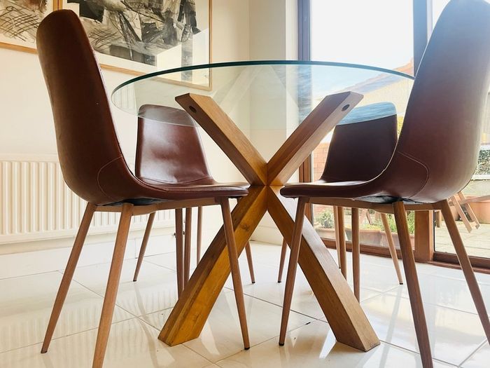 Modern Round Glass Dining Table