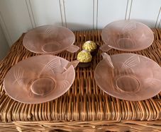 cups - pink cut glass