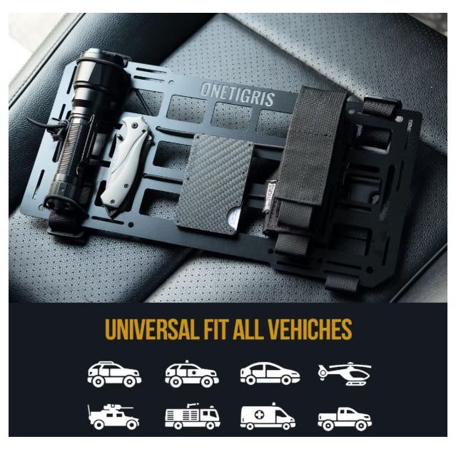 OneTigris Molle - Fiberglass Hard Visor Organizer, Versatile Tactical MOLLE Panel for Car