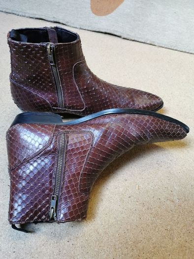 Asos Brown Snakeskin Chelsea boots