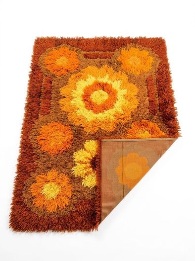 Vintage Retro Mid Century Scandinavian Wool Rug