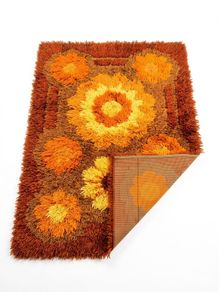 Vintage Retro Mid Century Scandinavian Wool Rug