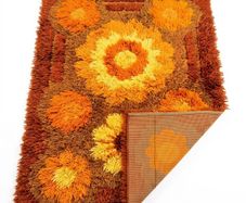 Vintage Retro Mid Century Scandinavian Wool Rug