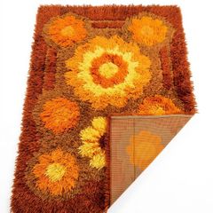 Vintage Retro Mid Century Scandinavian Wool Rug