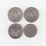 USA, 3 x Quarter Dollars, 90% silver coins & 1889 V cents (no. 493) Image 2