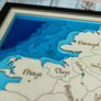 Handmade Wooden Map of Ireland - Layered Wood - Engraved with 32 Counties - Framed Wall Art Image 3