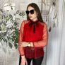 Lace blouse with a bow at the neck Image 3