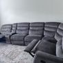 Charcoal Corner Recliner Sofa w/ Drink Holder Image 3