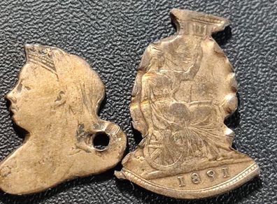 Victoria 1891 coins crafted 2 pieces