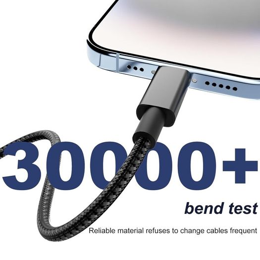 iPhone Charger Cable, 2Pack 1M+2M for Lightning to USB Cable MFi Certified, Fast Charging Braided Lead for Apple iPhone 14/13/12/11/Pro Max/XS/XR/8/7/6/Plus/5 SE, for iPad (Black) Brand: BSTOEM