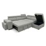 Grey Corner Sofa Bed + Storage + Footstool Image 2