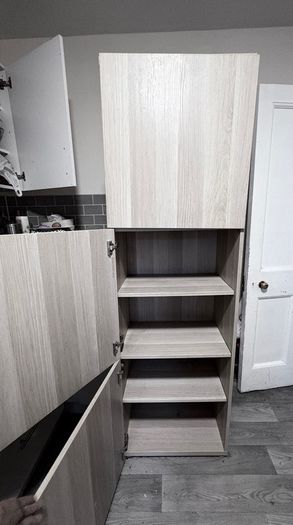 Tall Storage Cabinet / Pantry Unit - Oak Finish