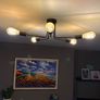Modern Black Ceiling Light + 5 smart bulbs Image 2
