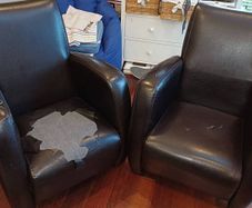 2 x leatherette tub armchairs