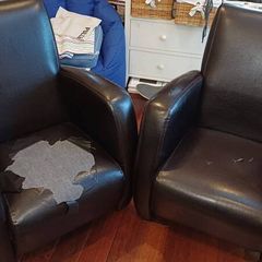 2 x leatherette tub armchairs