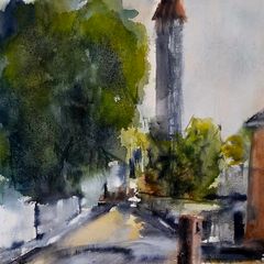 old  clondalkin village watercolour