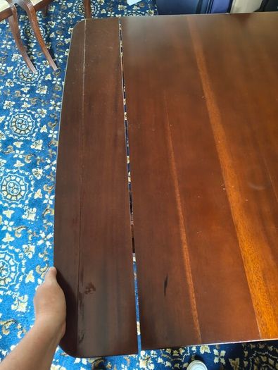 Solid wood extendable dining table and 6 chairs