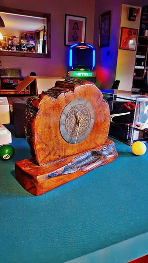 Old Irish bog oak mantle clock