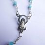 Vintage Rosary with Blue Crystal Beads length 15" Image 5