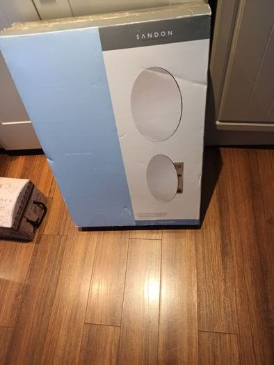 Sandon Brushed Stainless  Steel Oval Bathroom  Cabinet  & Double Sided Mirror. Never Opened.