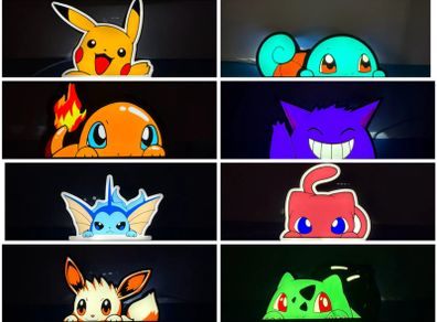 Pokemon Light Boxes LED Lamp for Mancave or Gaming Setup