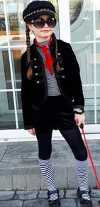 Black velvet military jacket and shorts kids