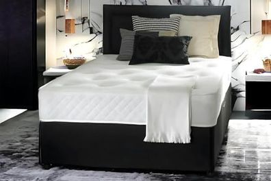 Divan bed doubel 4ft 6 with mattress and headboard and 2 drawers - Double (4'6)