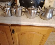 (4) Steel Tea Pots