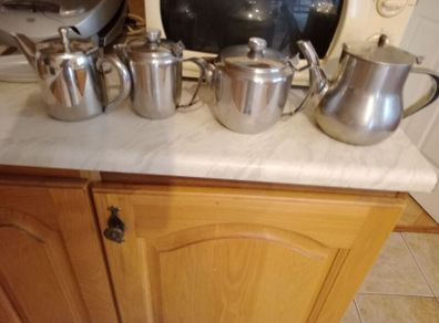 (4) Steel Tea Pots