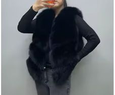 FFS Faux Fur Sake black vest size L UK12 EU40 Postage included