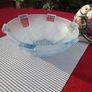 Art Deco Frosted Blue Glass Bowl Image 6