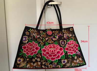 Large Embroidered Canvas Bag