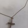 Silver cross and chain Image 2