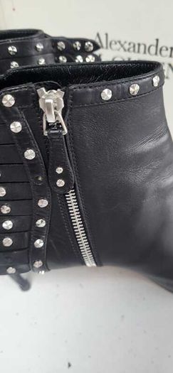 Alexander McQueen Black Studded Wing Ankle Boots Sz 40 (Fit 7UK)  - Rrp 795 (New)