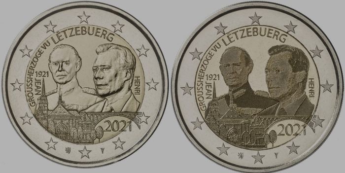 Luxembourg 2 Euro 2021 Coin Set UNC Jean Wedding And Grand Duke JeanPHOTO RELIEF