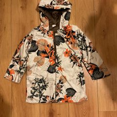 Shein girls floral hooded coat - age 5 Brand New